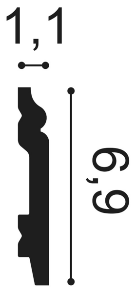 Orac Decor jalkalista SX165 200x6,9x1,1cm