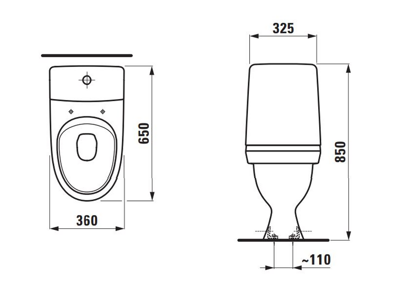 Wc-istuin LAUFEN Kompas avoin S Rimless ei kantta