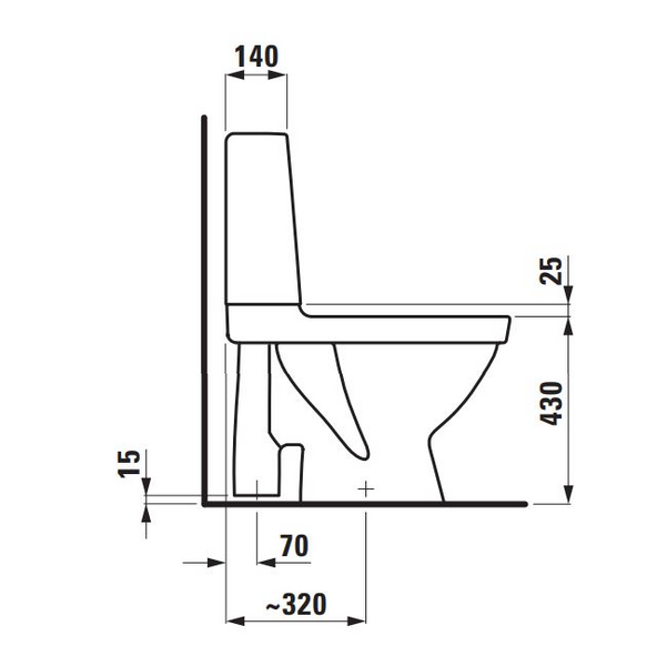 Wc-istuin LAUFEN Kompas avoin S Rimless ei kantta