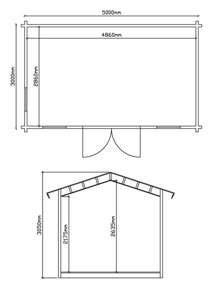 Vierasmaja Luoman Koskelo 15m² seinävahvuus 70mm
