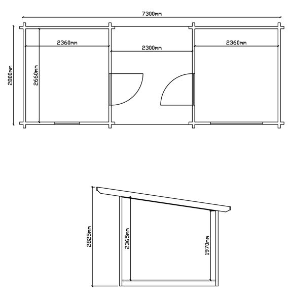 Saunamökki Luoman Kuovi 20m² seinävahvuus 70mm