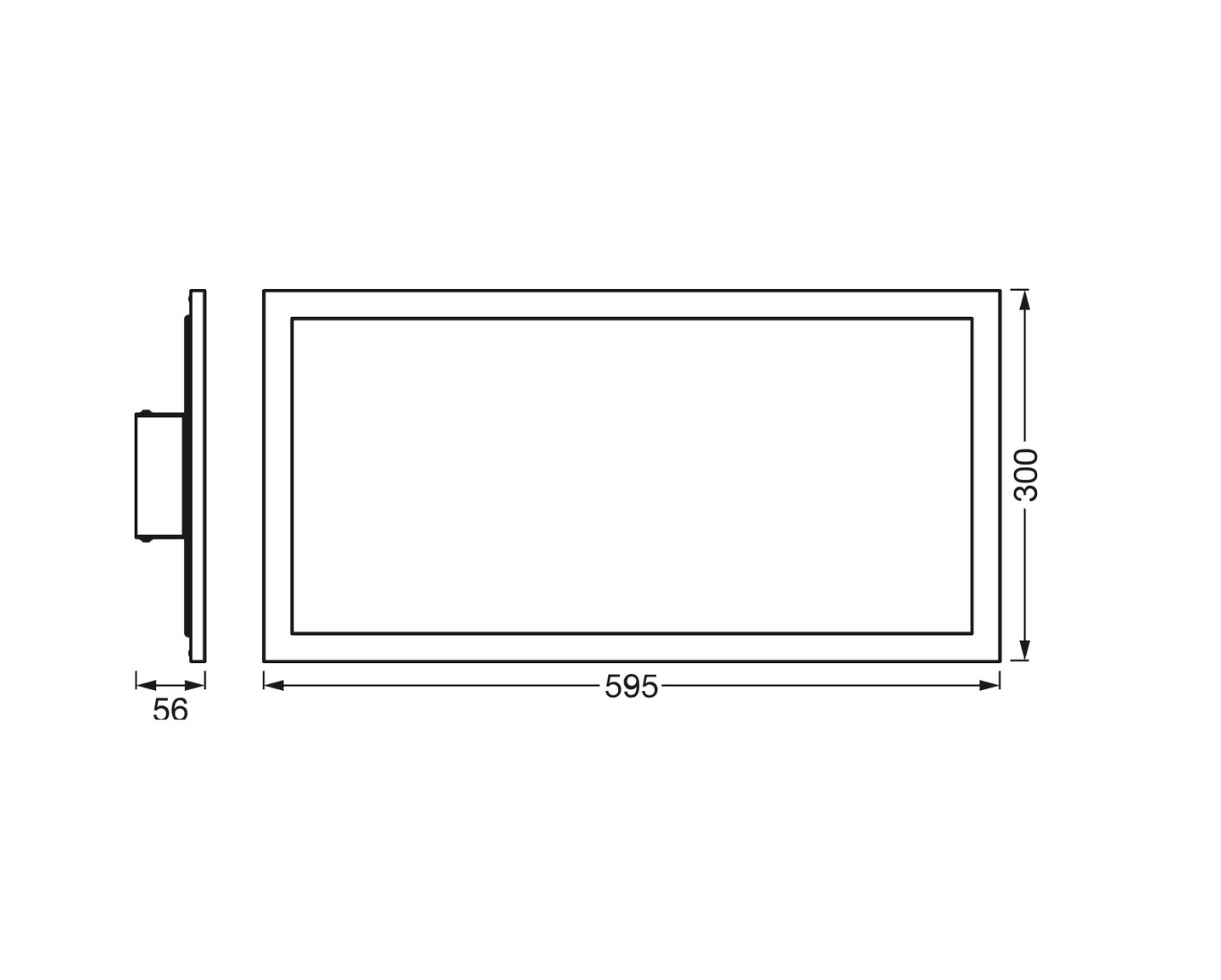Led-paneelivalaisin LEDVANCE Planon Plus 600x300mm 22W 4000K 1600lm