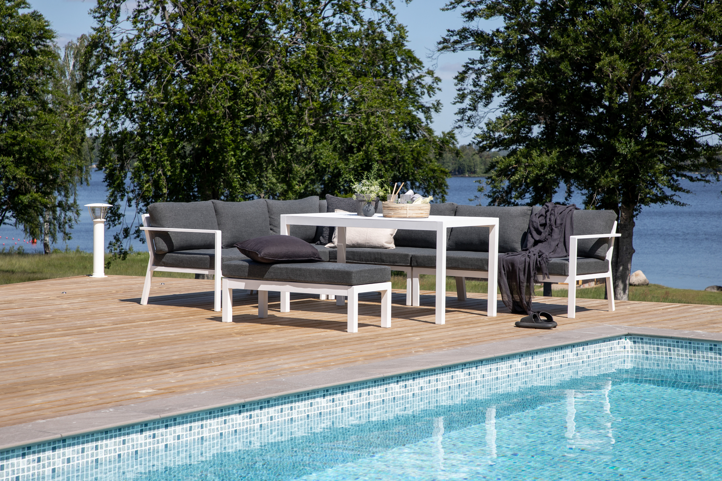 HÖRNSOFFA CELLO RASMUS V/G VIT/GRÅ