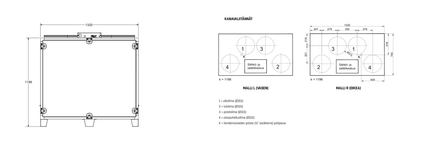 Ilmanvaihtolaite Iloxair Ilox 397plus L vesi