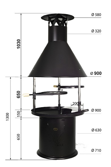 Pihagrilli Kotka 3 huuvallinen