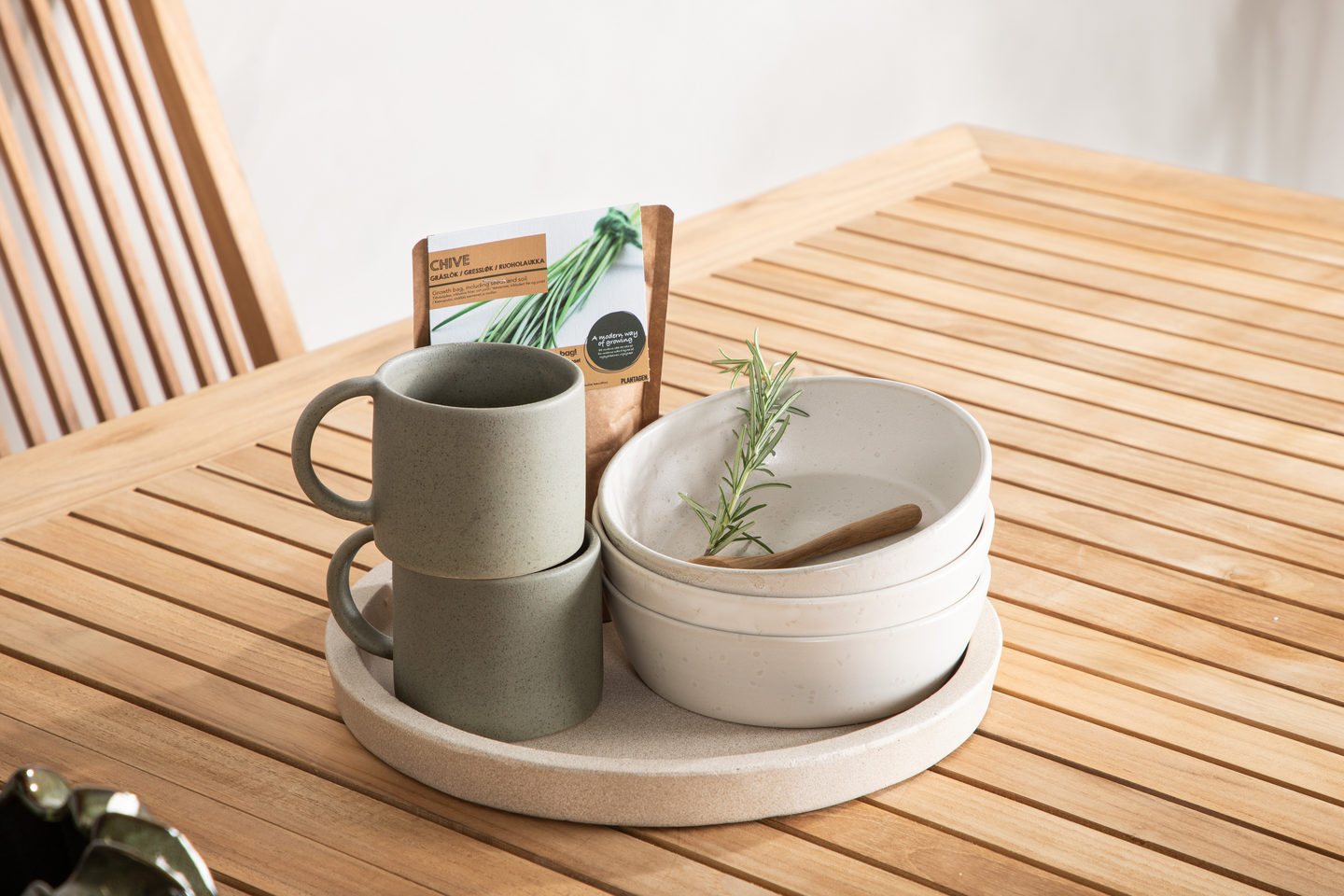 BORD CELLO PALMA 224/324 - VIT/TEAK