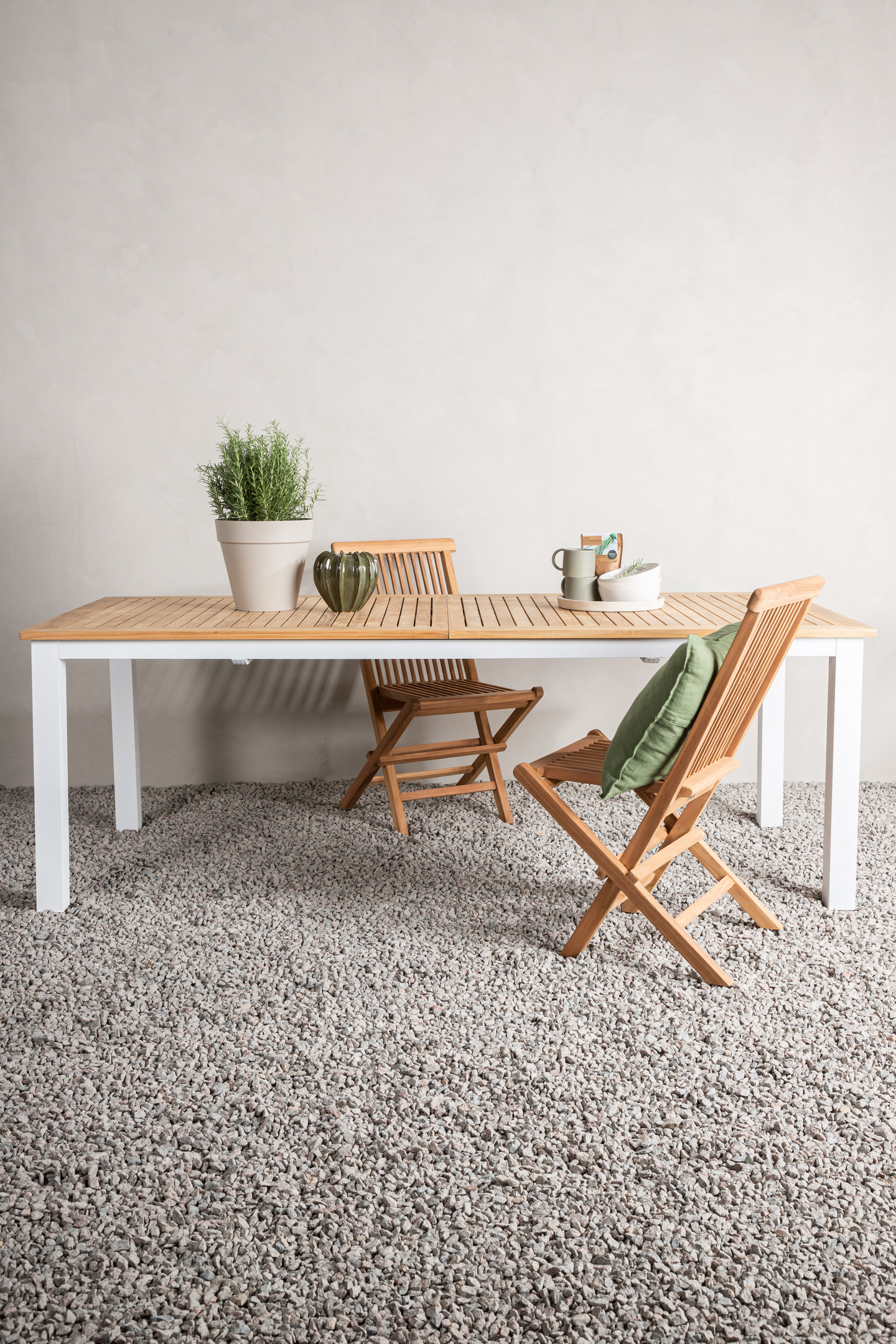 BORD CELLO PALMA 224/324 - VIT/TEAK