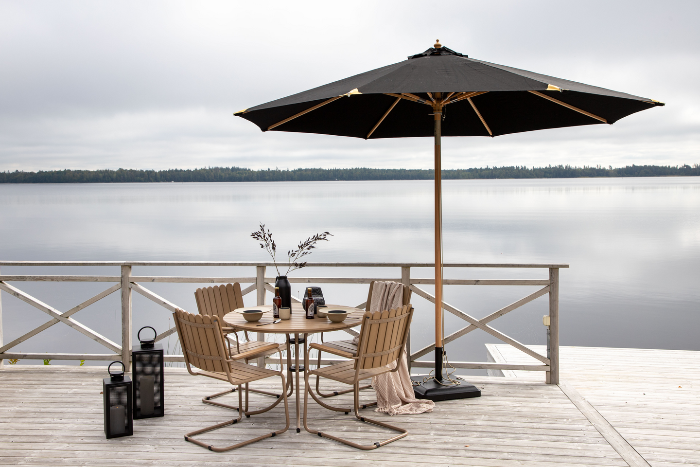 PARASOLL CELLO NOEL M. TILT- SVART -, 330CM