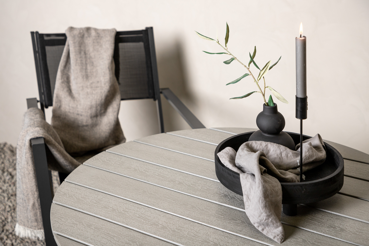 MATBORD CELLO SALLY VIT/GRÅ - D:90