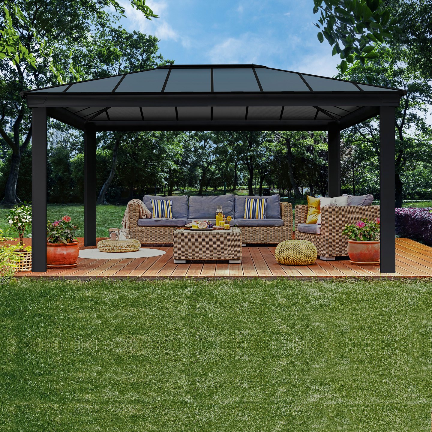 Pergola Palram Dallas 4900 487x363x296cm antrasiitti
