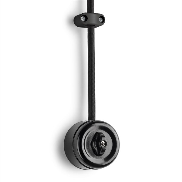 Kruunukytkin 5 väännettävä pinta musta bakeliitti