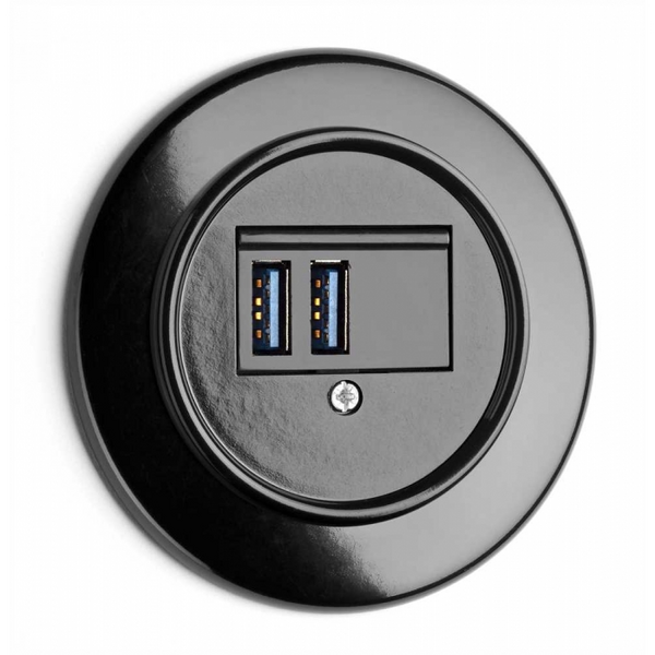 USB-rasia uppo musta bakeliitti