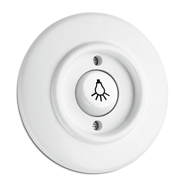 Painonappi lamppusymboli valkoinen duroplast