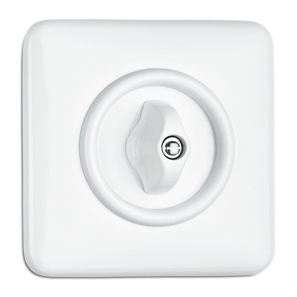 Kruunukytkin 5 väännettävä uppo valkoinen duroplast