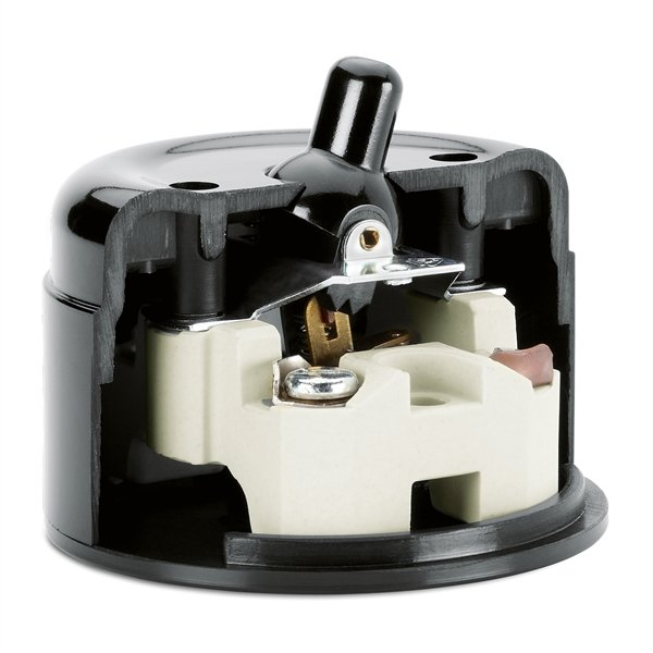 Ristikytkin 7 pinta musta bakeliitti