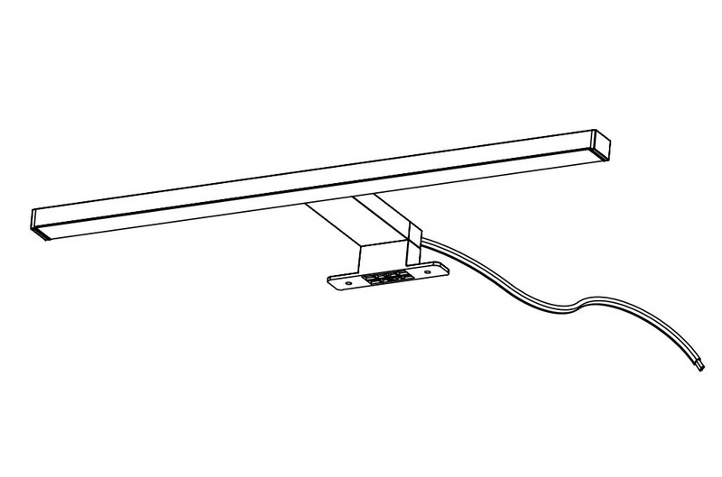 Kylpyhuonevalaisin Cello Spa Capo 500mm 600lm led musta IP44 himmennettävä
