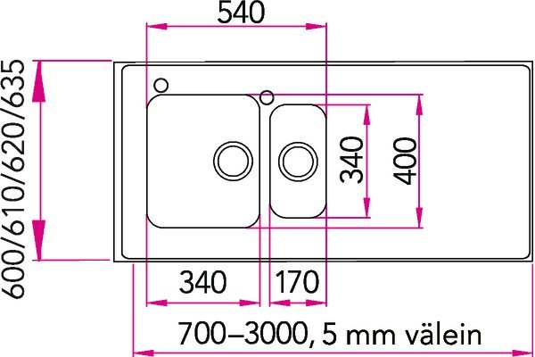 Pesupöytä Stala F-Seitsikko 800mm