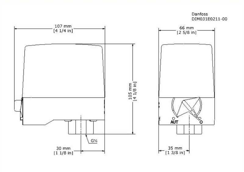 Painekytkin Danfoss CS6 31E0215 2-6bar