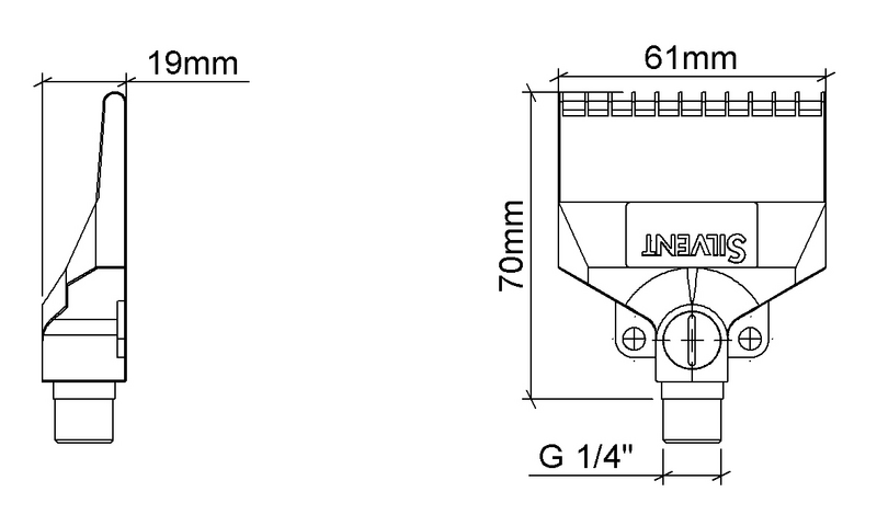 Suutin Silvent 973F 1/4 uk ss litteä säädöllä