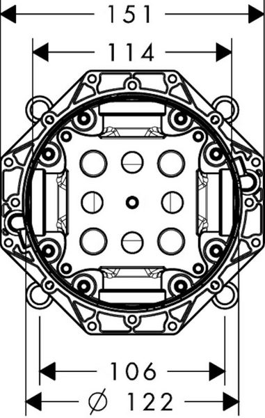 Piiloasennushana Hansgrohe 01800180 Ibox Univer