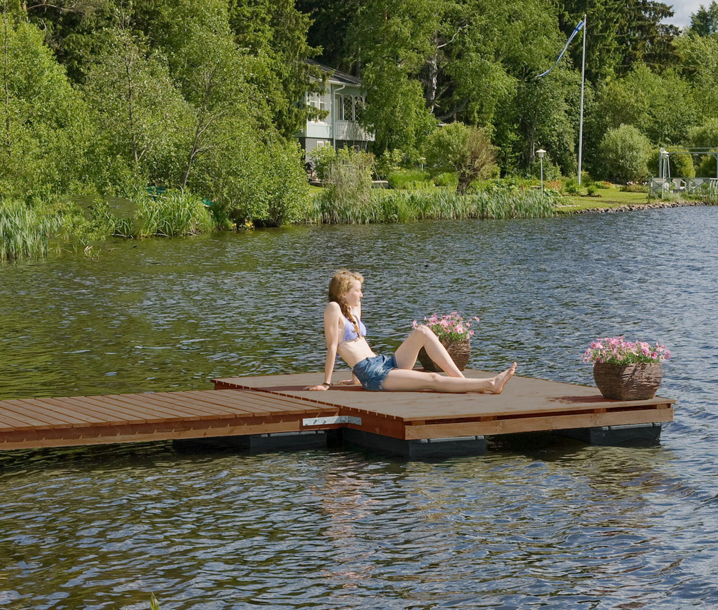 Laituri Inora 180x270cm leveä päätyosa ruskea