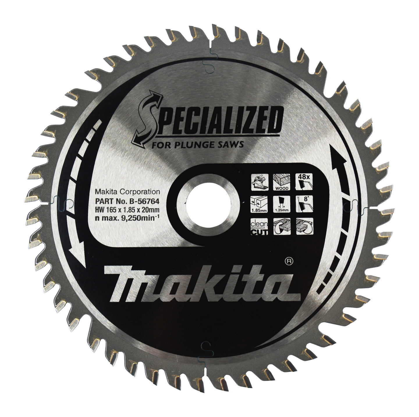 Pyörösahanterä Makita Specialized 165x20x1,85mm Z-48 puulle