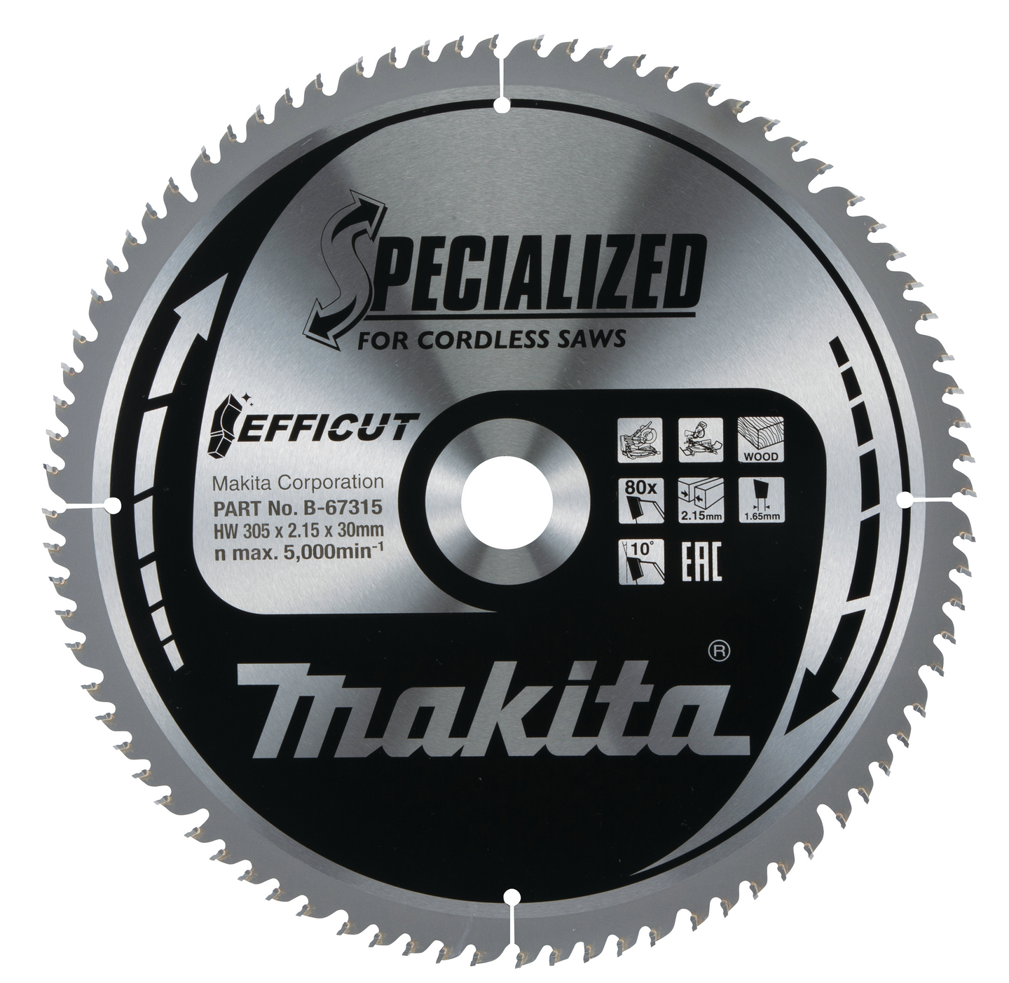 Pyörösahanterä Makita Efficut 305x30x2,15mm Z-80