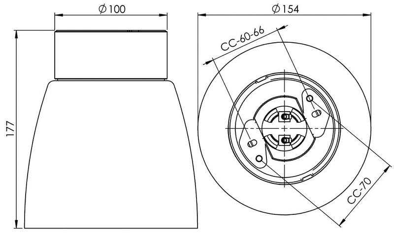 Kattovalaisin Open Klara IP21 E27 musta kirkas lasi