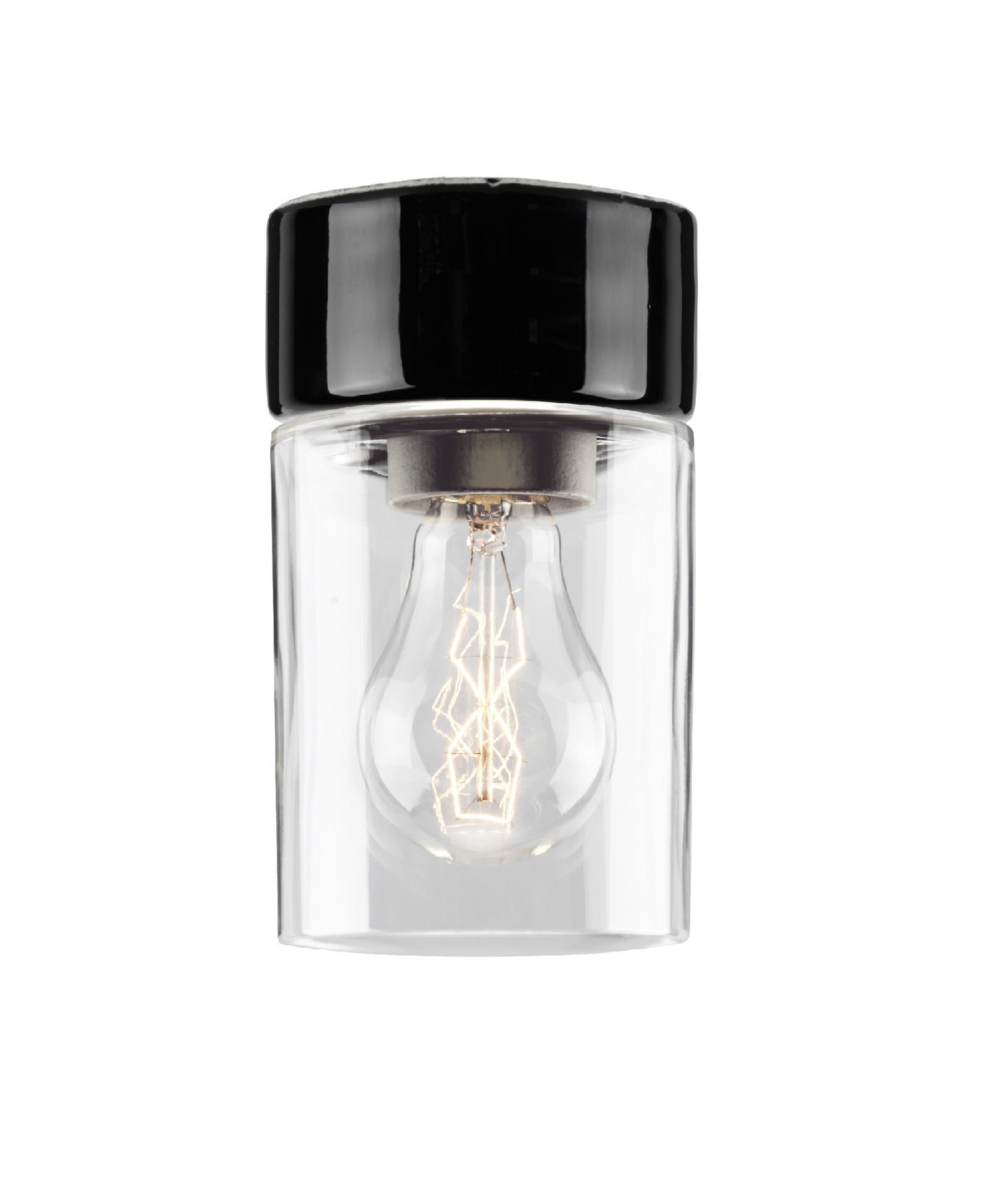 Posliinivalaisin Opus 100/175 IP44 E27 musta kirkas lasi