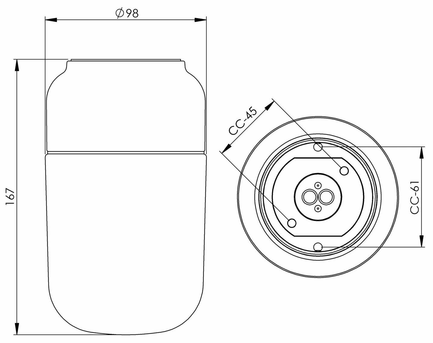 Saunavalaisin Ohm 100/170 IP44 E27 musta matta opaali