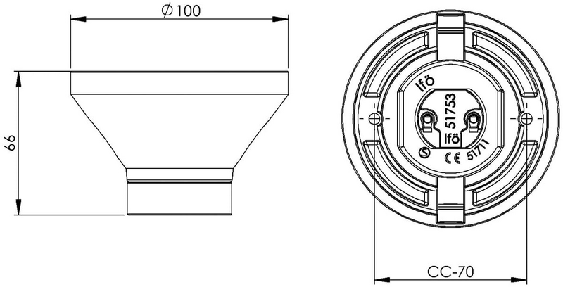 Lampunpidike d100mm IP20 E27 valkoinen posliini