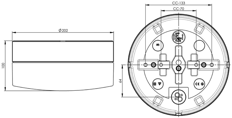 Led-valaisin Opus 200/100 12W IP44 valkoinen matta opaali