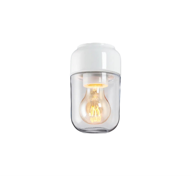 Saunavalaisin Ohm 100/170 IP44 E27 valkoinen kirkas lasi