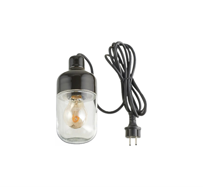 Riippuvalaisin ulkokäyttöön Ohm 100/215 musta IP44 E27