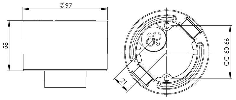 Posliinikanta valkoinen suora IP54 E27 84,5mm kierre