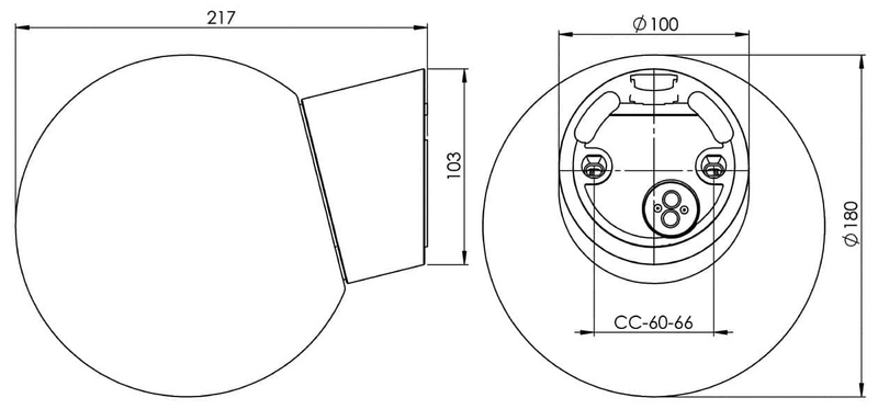 Led-valaisin Classic Glob 180 8W IP54 vino valkoinen matta opaali