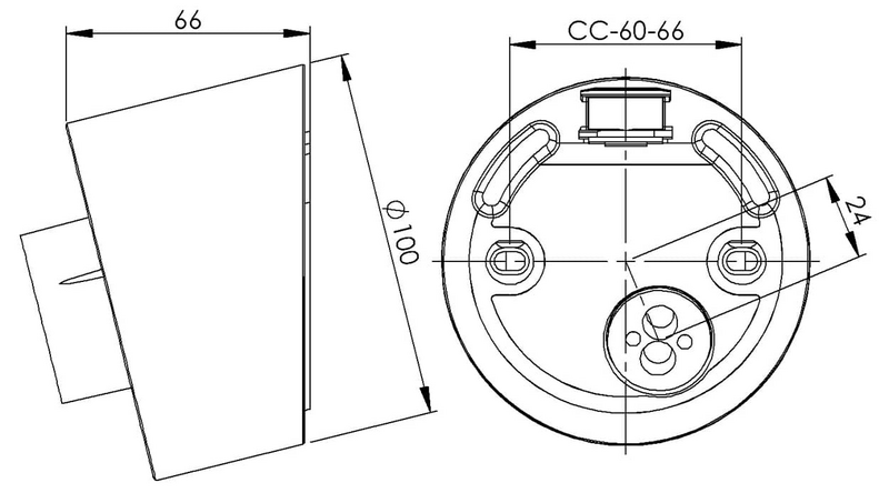 Posliinikanta harmaa vino IP54 E27 84,5mm kierre
