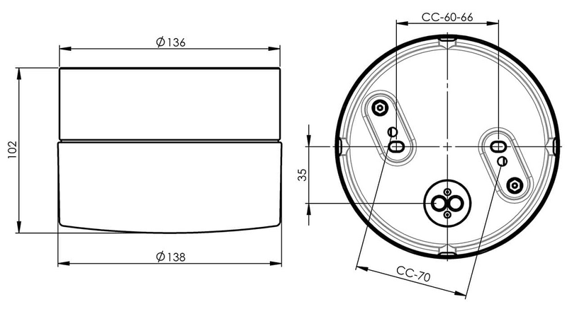 Led-valaisin Opus 140/100 10W IP44 valkoinen matta opaali