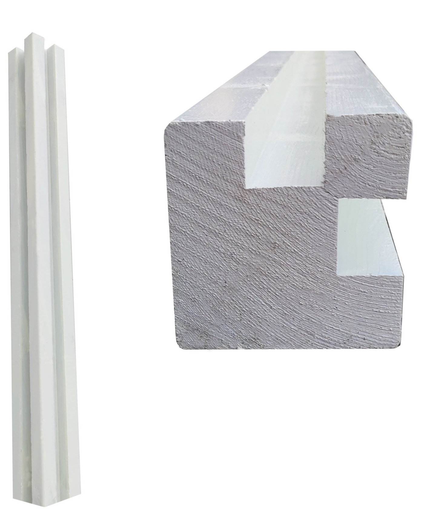 Kulmatolppa Tammiston Puu aitajärjestelmään 90x90x1500mm maalattu valkoinen