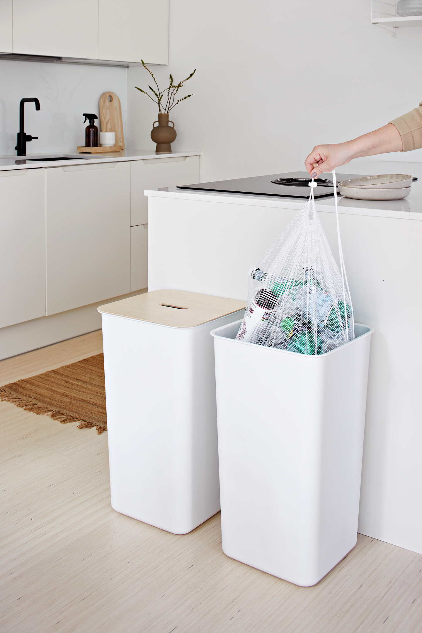 Laatikko Smartstore Collect 48l kannella valkoinen