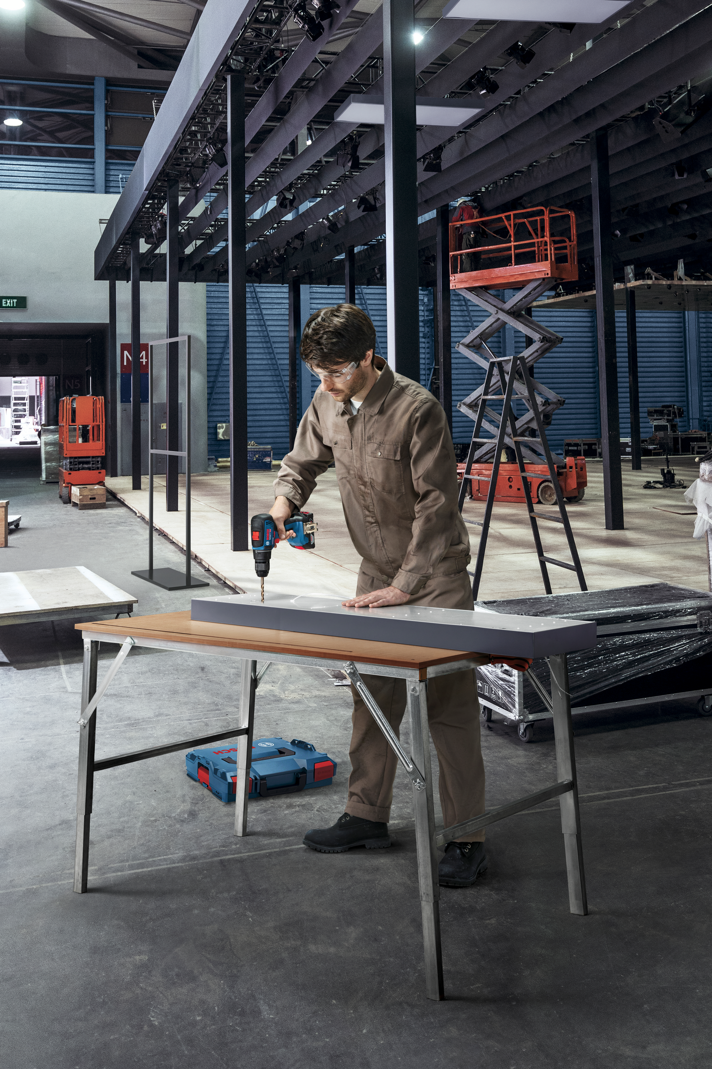 Akkuporakone Bosch GSR 18V-55 2x4,0Ah L-Case