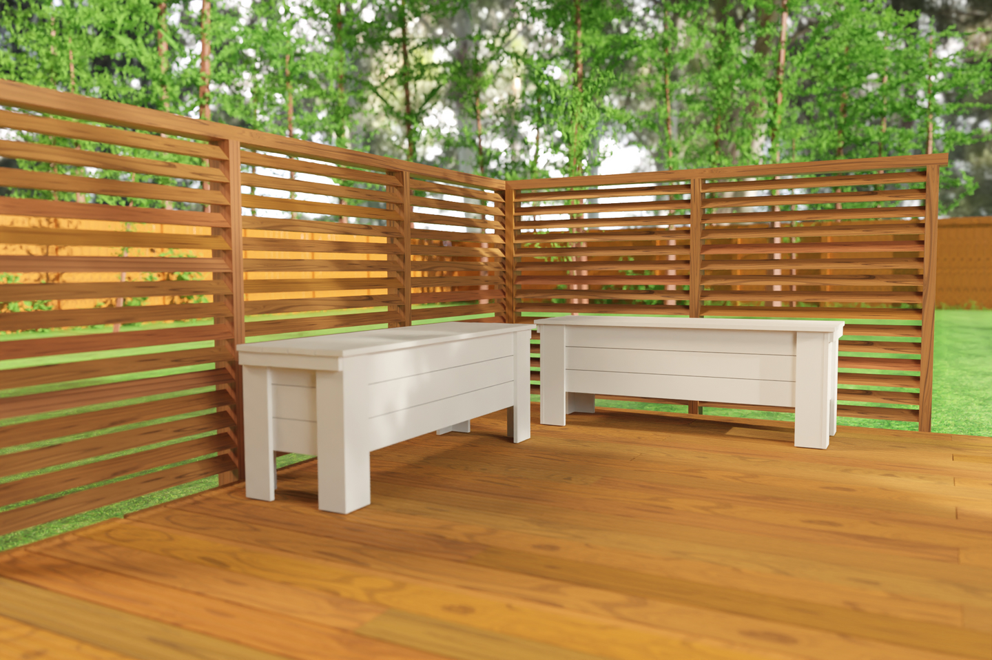 Piha-arkku Miljöökoriste 120x40x45cm valkoinen