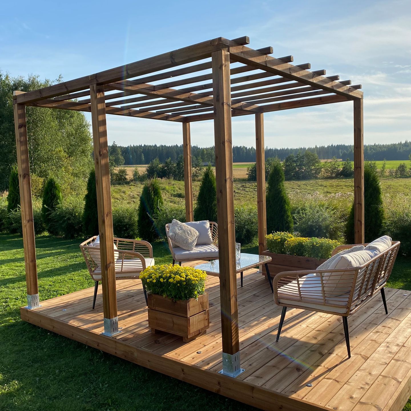 Kukkalaatikko Patio 50cm kestopuu matala