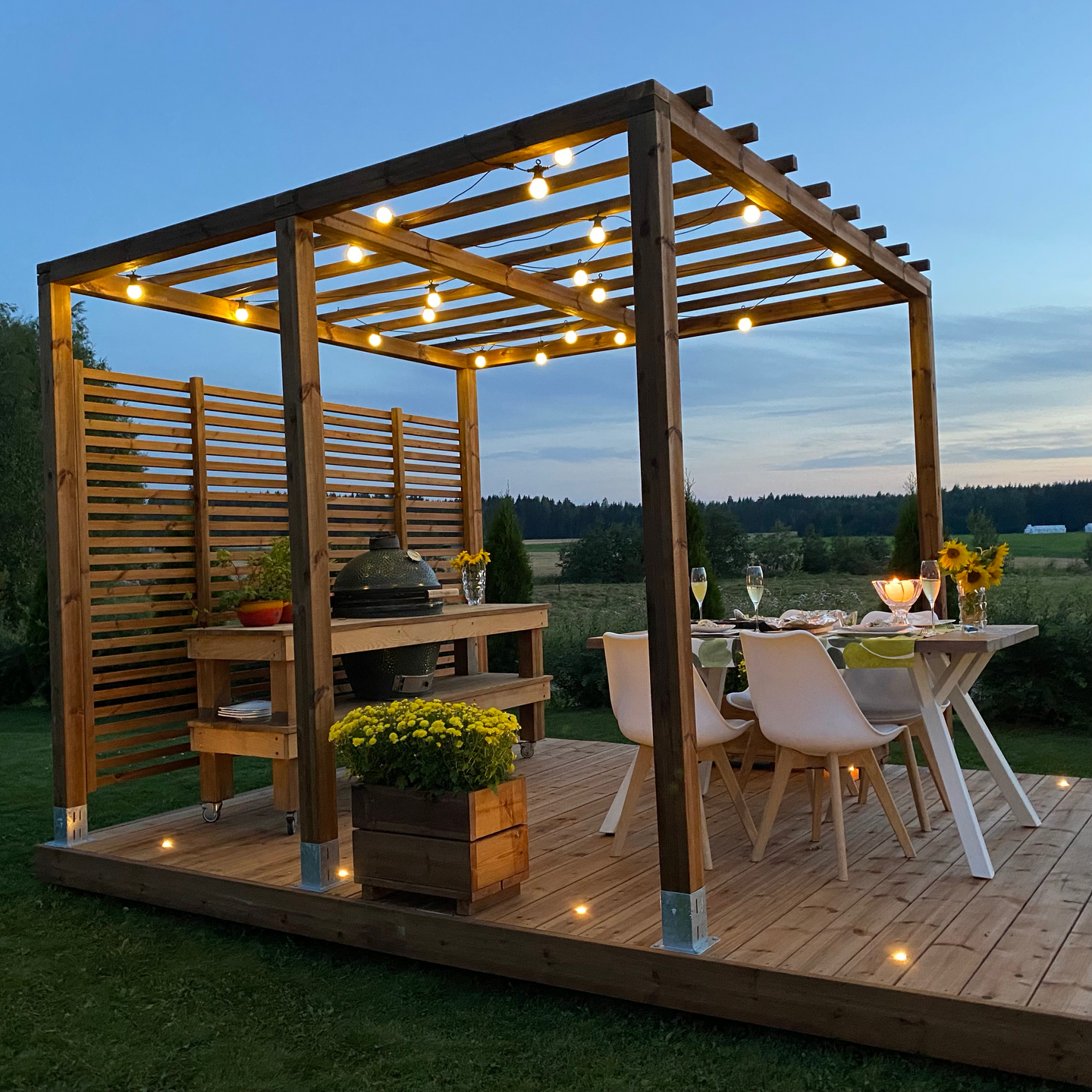 Valmisterassi Patio Koko-Classic 3x3m kestopuu