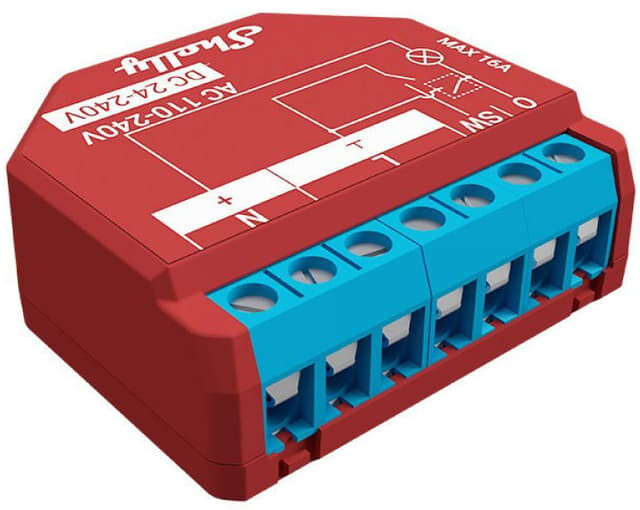 Releyksikkö Shelly Plus 1PM 1-K 16A tehomittaus WiFi