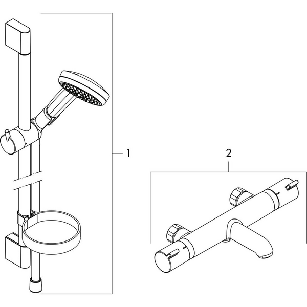 Combisetti Hansgrohe 27845000 Ecostat Croma 100 jp