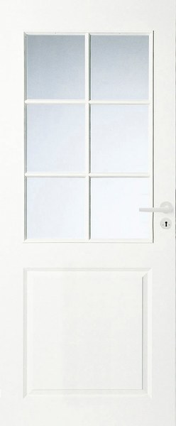 Sisäovi Cello peiliovi 3-peilinen 6-ruutuinen kirkas lasi valkoinen