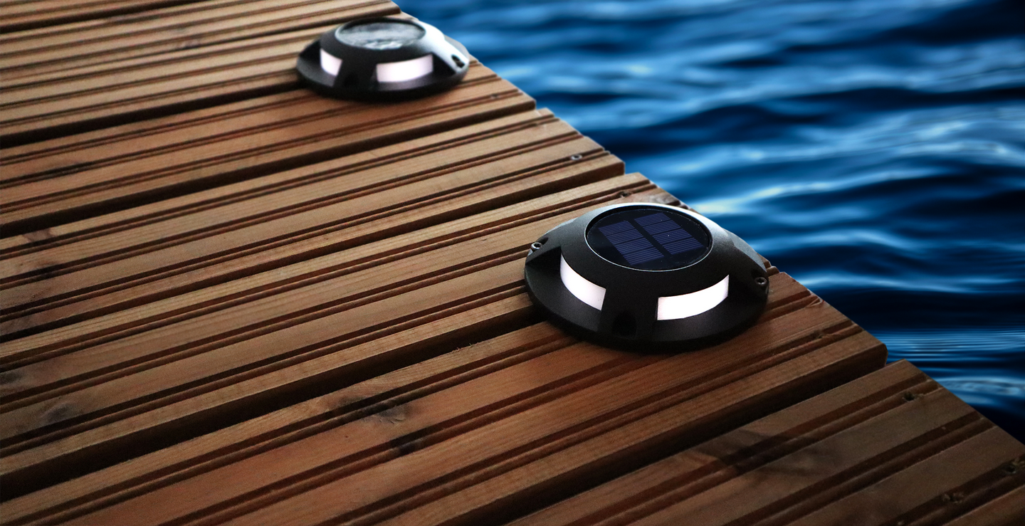 Terassi- ja laiturivalaisin aurinkokennolla hämärätunnistin 20lm IP67