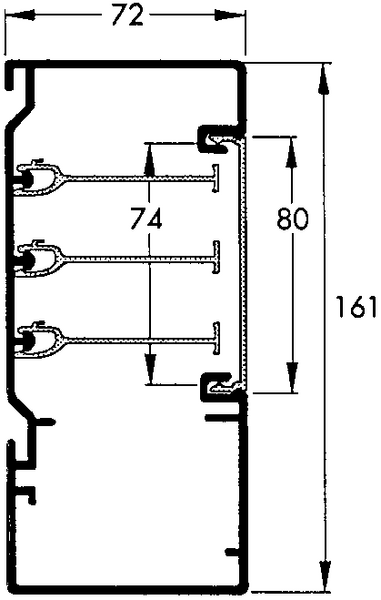 Johtokanava Schneider TEK-U161-3 PV 161x72x2500mm valkoinen