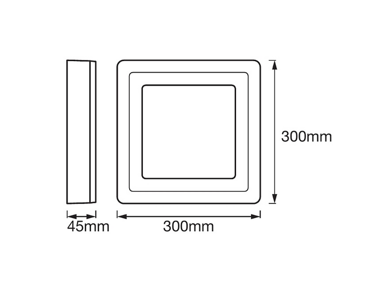 Led-kattovalaisin LEDVANCE Click White 300x300mm 18W 3000K 1100lm